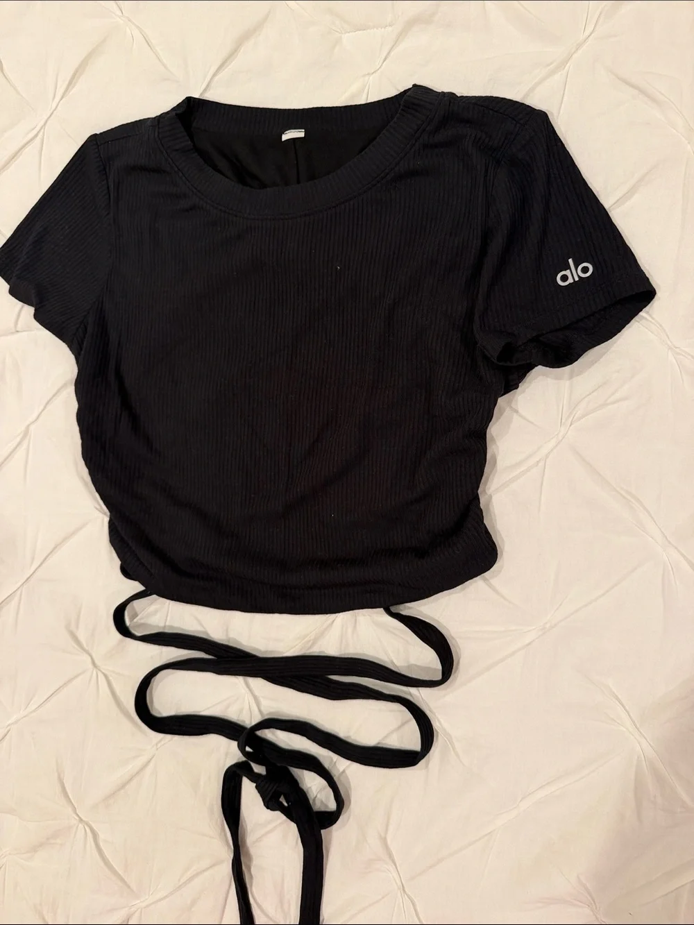 alo Ribbed Manifest short Sleeve Black size XS